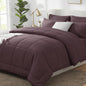 CozyLux Queen Comforter Set Black - 7 Pieces Bed in a Bag