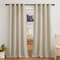 NICETOWN Semi Sheer Linen Ivory Curtains for Bedroom, W52xL84, 2 Panels