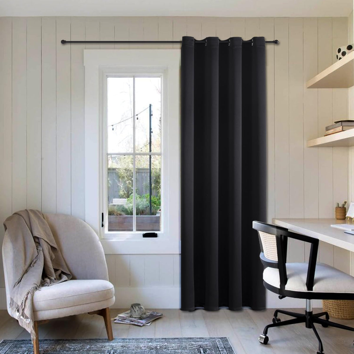 ChrisDowa Blackout Curtains Door Curtain for Doorway Privacy Closet Drapes