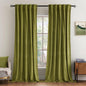MIULEE Velvet Curtains 52x84 inches 2 Panels Olive Green Blackout Curtains