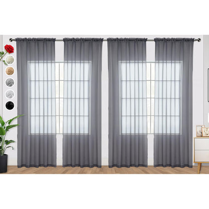 SpaceDresser Sheer Voile Curtains for Living Room 84 Inch Long 2 Panels