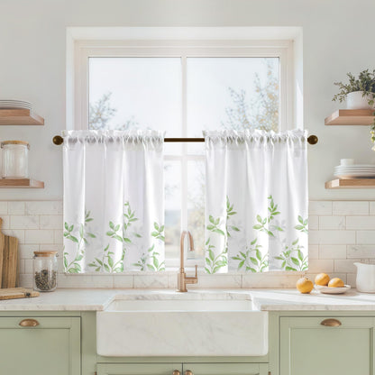 HOMEIDEAS Kitchen Curtains, Short Non-See-Through Privacy Curtains 30"X36"