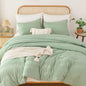 ROSGONIA King Size Comforter Set Olive Green, 3pcs (1 Boho Comforter & 2 Pillowcases), Lightweight Bedding Blanket All Season Bedspreads Quilt