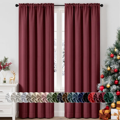 MIULEE Halloween Black Blackout Curtains for Bedroom Room 40"x63" 2 Panels