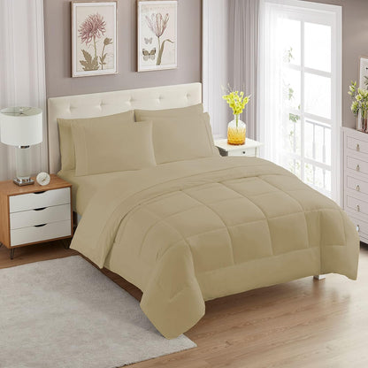 Full Size Comforter Set with Sheets - 7-Piece Bedding Collection - 1 Comforter, 1 Fitted Sheet, 1 Flat, 4 Pillowcases - Deep Pocket - Soft & Breathable Premium Quality - Ideal for All Seasons, Gray