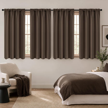 MIULEE Black Blackout Curtains 63 Inch Length for Bedroom Set of 4 Panels