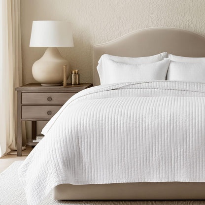EVERGRACEHOME Cotton Sateen Quilt Set, Queen Size, Olive Green