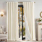 Lazzzy Blackout Curtains Thermal Insulated Curtains Room Window Drapes Super Soft Luxury Curtains for Living Room Bedroom Rod Pocket 2 Panels, 96 Inch Lined | Beige