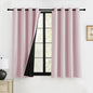RYB HOME 100% Blackout Black Curtains for Bedroom Living Room 84 inch Long