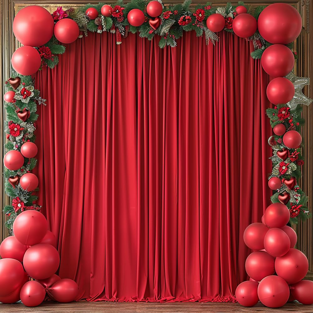 10x10ft Wrinkle Free Ivory Backdrop Curtain for Parties Soft Fabric Drapes Wedding Ivory Curtain Backdrop for Birthday Party Decorations Background for Photography 5x10ft,2 Panels