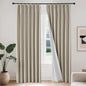 Joydeco Linen Curtains 96 inch Length 2 Panel Set, Light Filtering Curtain for Living Room Bedroom, 52 inch Wide Drapes with Rod Pocket Back Tab (96" Lx52 W, Ivory on Linen)