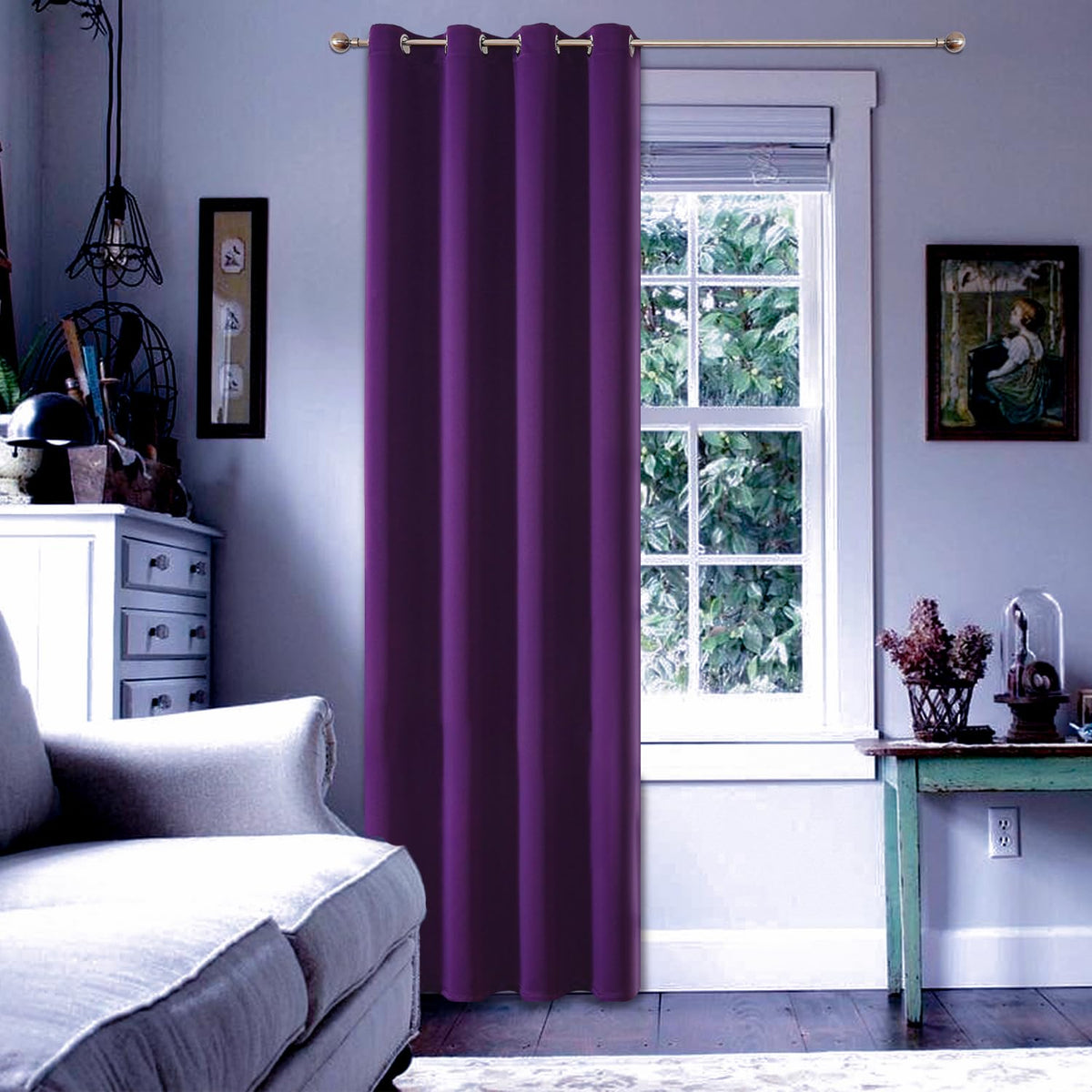 ChrisDowa Blackout Curtains Door Curtain for Doorway Privacy Closet Drapes