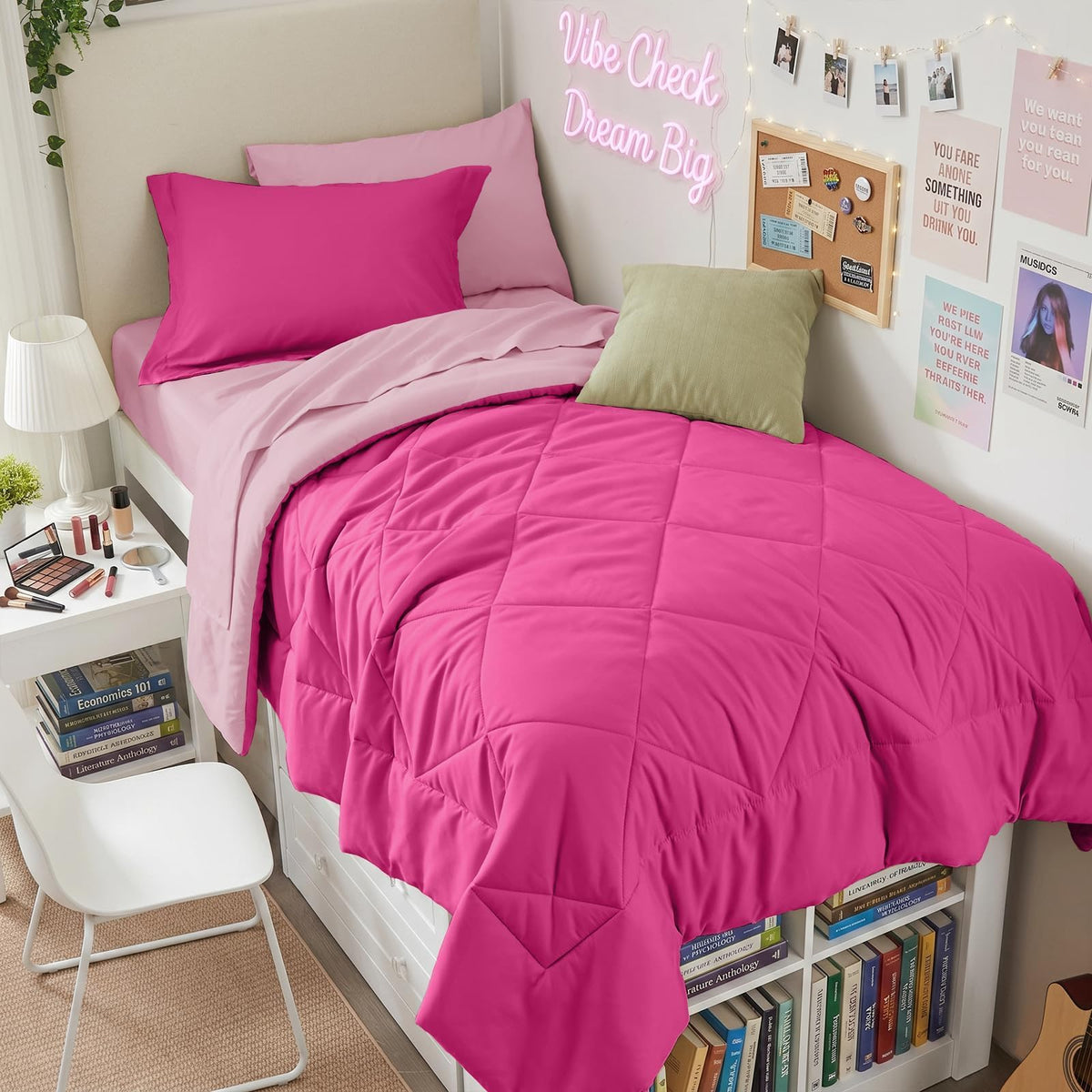 HEVUMYI 7-Piece Full Comforter Set, Dark Grey Bed in a Bag