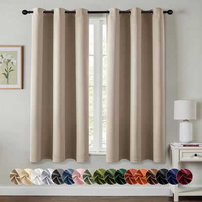 MIULEE Blackout Curtains for Bedroom 2 Panels 40 x 84 Inch Long Black