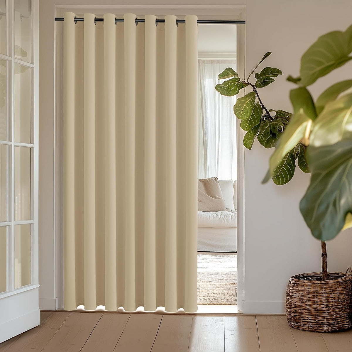 ChrisDowa Blackout Curtains Door Curtain for Doorway Privacy Closet Drapes