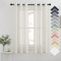 NICETOWN Semi Sheer Linen Ivory Curtains for Bedroom, W52xL84, 2 Panels