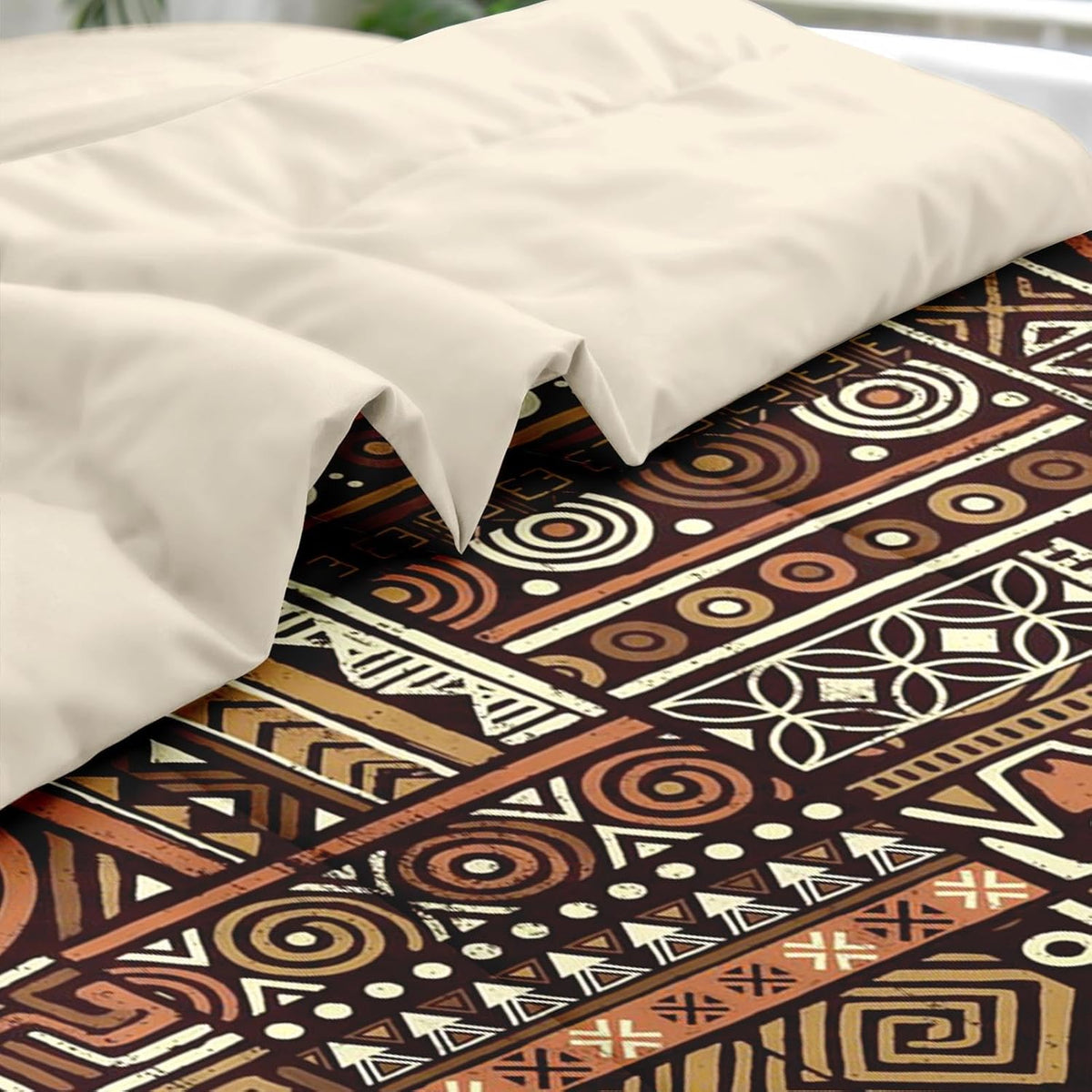Pamnest Queen Comforter Set with Sheets, 7 Pieces Vintage Tribal Bedding