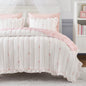 Intelligent Design Bow Embroidered Ruffle Pink Queen Quilt Set, 3pc
