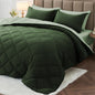 MUXHOMO Full Comforter Set 7 Pieces, Reversible Bed in a Bag, Red/Black