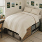 CozyLux Queen Comforter Set Beige - 7 Pieces Vertical Quilted Bed in a Bag