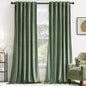 MIULEE Velvet Curtains 52x84 inches 2 Panels Olive Green Blackout Curtains
