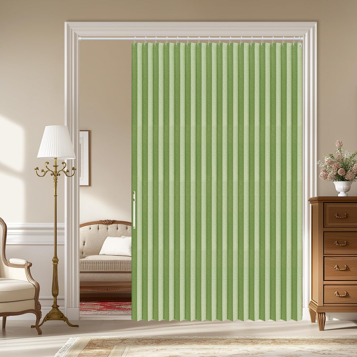 AJAZZ Blackout Accordion Door Magnetic Door Curtain Folding Closet Doors Curtain Invisible for Bedroom Room Living Room Doorway, Grey 42" W x 78" L, 1 Panel