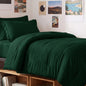 CozyLux Queen Comforter Set Black, 7 Pieces Bed in a Bag