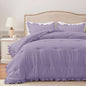 HARBOREST Queen Comforter Ruffle Black, Fluffy Queen Bedding, 3 Pieces Shabby Chic Comforter Set(1 Comforter & 2 Pillow Shams)
