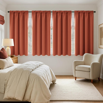 MIULEE Black Blackout Curtains 63 Inch Length for Bedroom Set of 4 Panels
