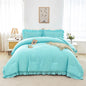 ANGIYUIN Light Blue Ruffle Girls Comforter Set Twin Size 5 Pieces Ruffled Farmhouse Bed in A Bag Solid Boho Bedding Comforter Sets Soft Fluffy Bed Sets for Kids Girl(Light Blue Twin)