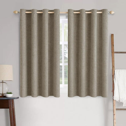 MIULEE 100% Blackout Linen Curtains for Bedroom 52x90 Inches Natural Beige