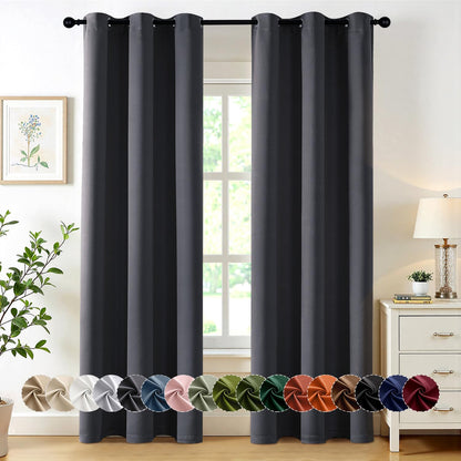 MIULEE Blackout Curtains for Bedroom 2 Panels 40 x 84 Inch Long Black