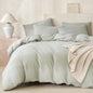 Comforter Queen Set Grid Black 100% Soft Washed Microfiber Jacquard 3 Pieces Grid Bedding Sets Grey White Comforter Queen for All Seasons and 2 Pillowcases Comfort Breathable