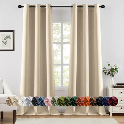 MIULEE Blackout Curtains for Bedroom 2 Panels 40 x 63 Inch Long Black