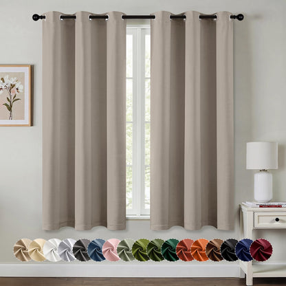 MIULEE Blackout Curtains for Bedroom 2 Panels 40 x 63 Inch Long Black