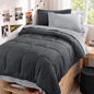 JOLLYVOGUE Full Comforter Set, Ultra-Soft Bed in a Bag Full Size 7 Pieces, Oeko-TEX Certified Bedding Set with Down Alternative Comforter, Sheets, Pillowcases & Shams, Black
