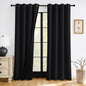 RYB HOME 100% Blackout Black Curtains for Bedroom Living Room 84 inch Long