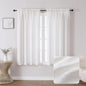 Chyhomenyc 2 Panels White Kitchen Curtains 36 Inch Length Tier Curtain