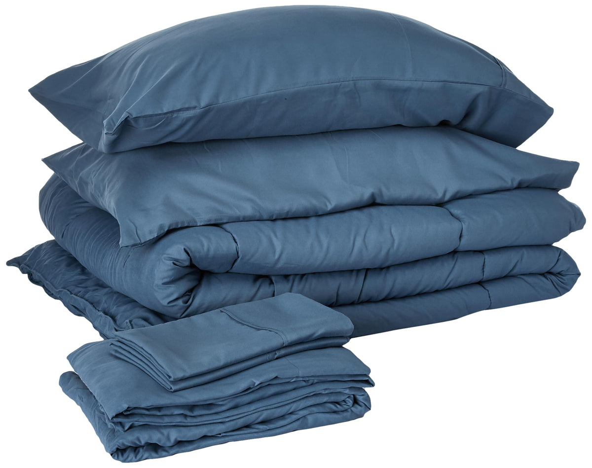 Full Size Comforter Set with Sheets - 7-Piece Bedding Collection - 1 Comforter, 1 Fitted Sheet, 1 Flat, 4 Pillowcases - Deep Pocket - Soft & Breathable Premium Quality - Ideal for All Seasons, Gray