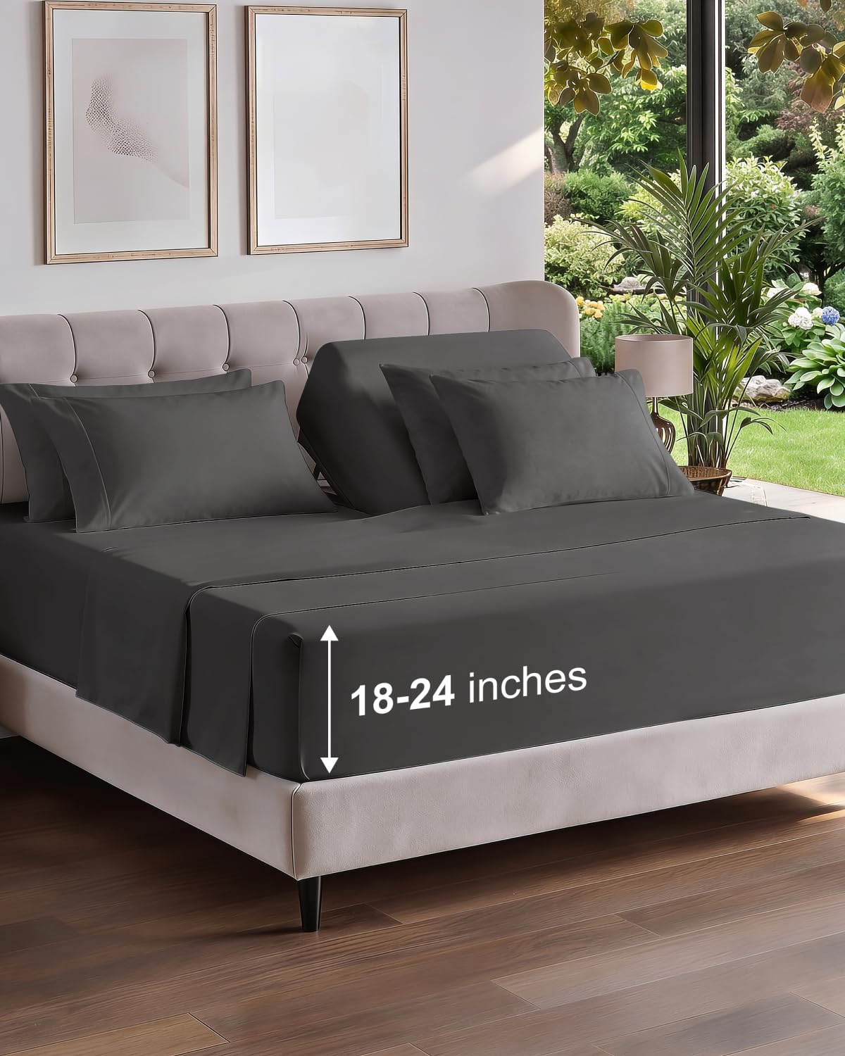 CGK Extra Deep King Sheet Set - 6pc Cooling Sheets - White