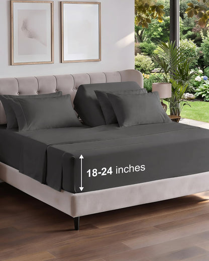 CGK Extra Deep King Sheet Set - 6pc Cooling Sheets - White