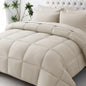 JOLLYVOGUE Full Comforter Set, Ultra-Soft Bed in a Bag Full Size 7 Pieces, Oeko-TEX Certified Bedding Set with Down Alternative Comforter, Sheets, Pillowcases & Shams, Black
