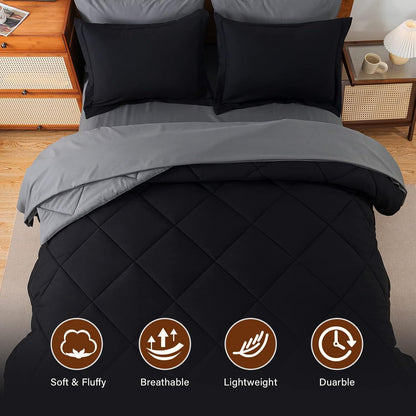 Cosybay 7pcs Reversible Comforter Set Full Down Alternative Bedding Sets