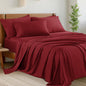 Shilucheng 6 Piece Queen Sheet Sets, Cooling Sheets, Dark Grey