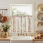 jinchan Floral Linen Kitchen Tier Curtains, 24 Inch, 2 Panels, Green