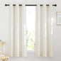 NICETOWN Semi Sheer Linen Ivory Curtains for Bedroom, W52xL84, 2 Panels