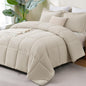 CozyLux Queen Comforter Set, 3-Piece Box-Stitched, Black