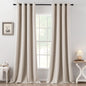 MIULEE 100% Blackout Linen Curtains for Bedroom 52x84 Inches Natural Beige