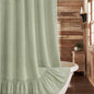 Farmhouse Shower Curtain Ruffle Linen Beige 72" W x 72" L