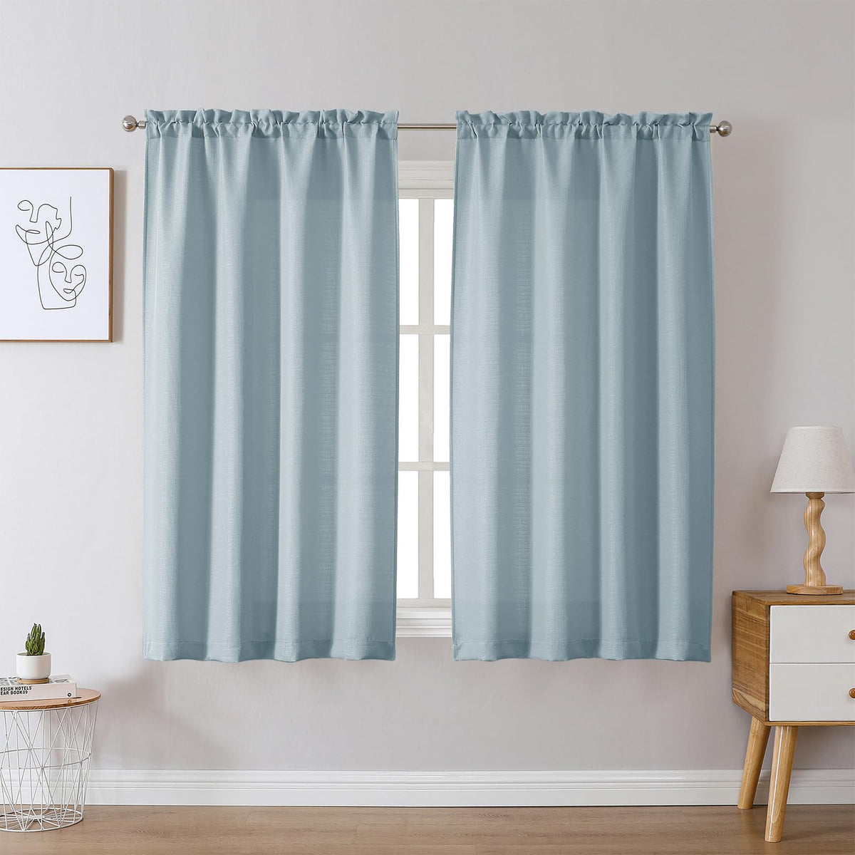 Chyhomenyc 2 Panels White Kitchen Curtains 36 Inch Length Tier Curtain